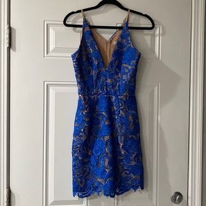 Royal Lace Blue Dress the Population Dress
